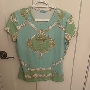 Chic J. McLaughlin Women's Mint Green & Blue Top, size M